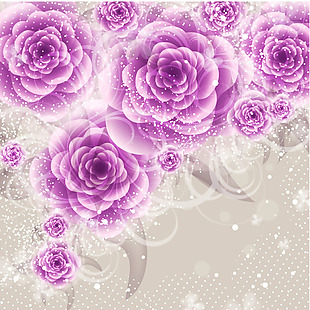梦幻紫色花朵香槟背景
