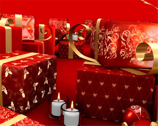 红色喜庆圣诞节庆祝礼盒视频素材