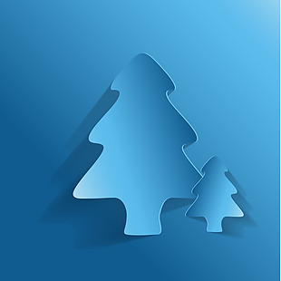 蓝色圣诞树质感渐变背景