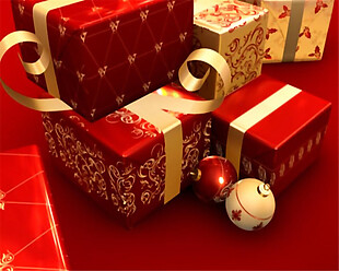 浪漫圣诞节礼盒装饰素材