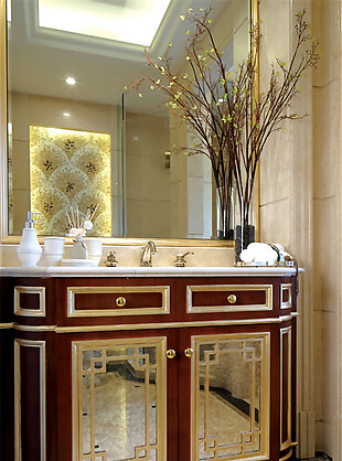 现代风格洗手间中式柜子室内装修效果图