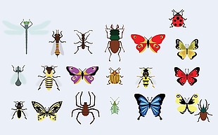 矢量昆虫装饰图