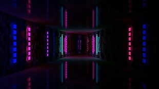 魔幻红蓝光线隧道背景视频素材