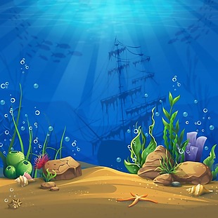 美丽的海底世界插画