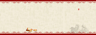 中国风红色花边标签淘宝banner背景