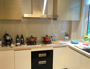 现代风格装修120平米开放式厨房图