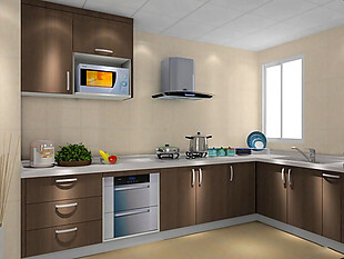 小户型厨房整体橱柜装修设计效果图
