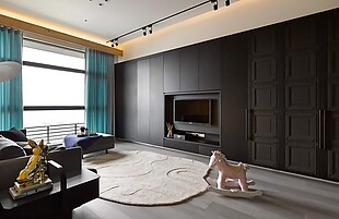 室内客厅现代实木轻奢装修效果图