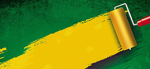 黄色墙漆标签淘宝banner背景