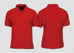 红色t恤正反图免抠png透明图层素材
