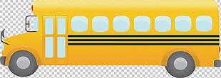手绘黄色校车巴士免抠png透明图层素材
