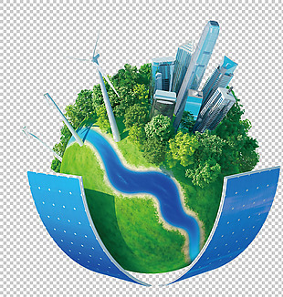 城市建筑保护地球免抠png透明图层素材