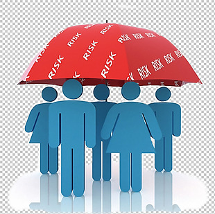 红伞下的人保险图免抠png透明图层素材