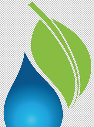 蓝色水滴绿色树叶免抠png透明图层素材