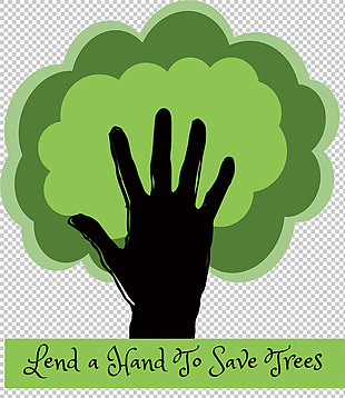 卡通手绘绿色大树免抠png透明图层素材