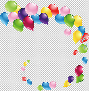 彩色气球装饰图案免抠png透明图层素材