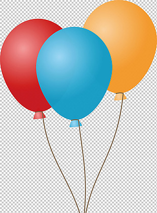 手绘简约彩色气球免抠png透明图层素材