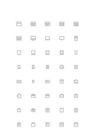 灰色网页UI全屏icon图标设计