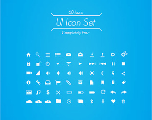 网页UI白色线条矢量icon图标设计
