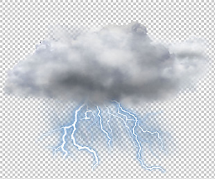 乌云闪电图形免抠png透明图层素材