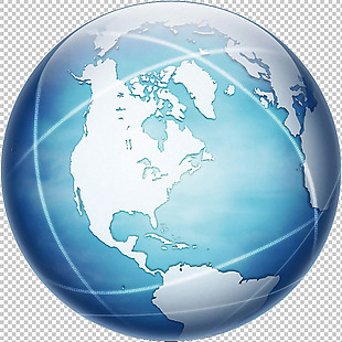 蓝色三维地球免抠png透明图层素材