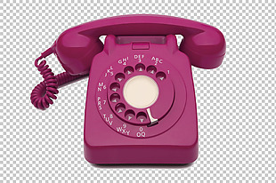紫色老电话免抠png透明图层素材