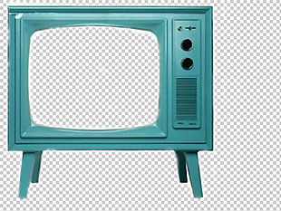 蓝色古董电视机免抠png透明图层素材