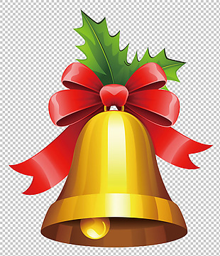 金色圣诞风铃免抠png透明图层素材