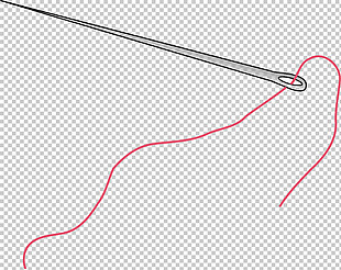 红线缝纫针免抠png透明图层素材
