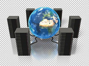 地球互联服务器免抠png透明图层素材
