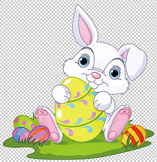 手绘可爱彩蛋兔子免抠png透明图层素材