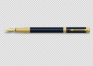 高级金色钢笔免抠png透明图层素材