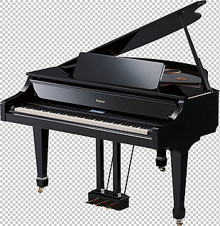 崭新的黑色钢琴免抠png透明图层素材
