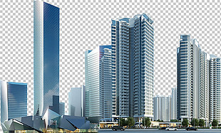 城市高楼大厦免抠png透明图层素材
