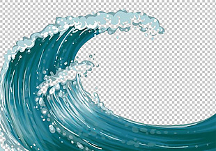 奔涌的蓝色海浪免抠png透明图层素材