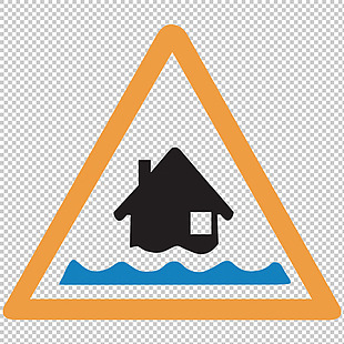 三角边框洪水图标免抠png透明图层素材