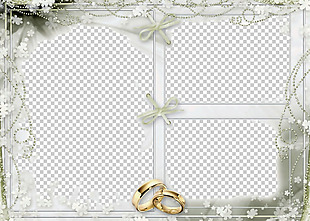 银灰色婚礼边框免抠png透明图层素材