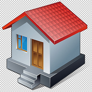 手绘红色屋顶房子免抠png透明图层素材