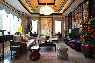 中式古典风格客厅装修效果图
