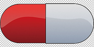 手绘红白胶囊免抠png透明图层素材
