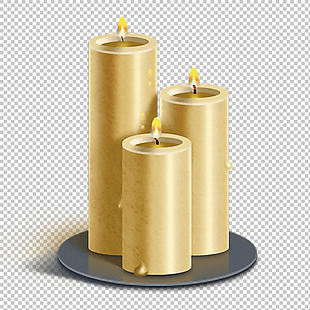 手绘黄色教堂蜡烛免抠png透明图层素材