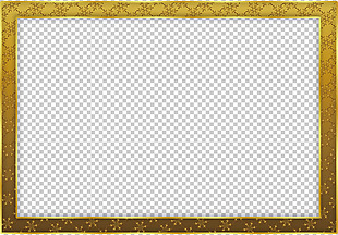 长方形金色相框免抠png透明图层素材