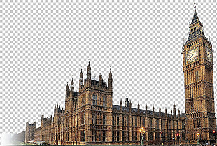 伦敦大本钟建筑物免抠png透明图层素材