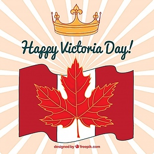 加拿大国旗的背景和维多利亚日冠