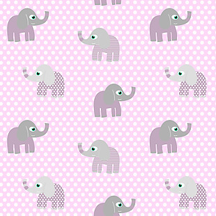 粉色波点大象填充背景