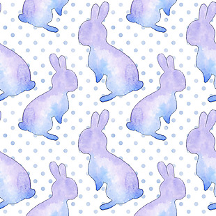 蓝紫色小兔子复活节背景素材