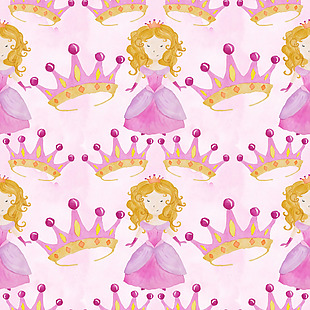 戴皇冠的粉色公主背景素材