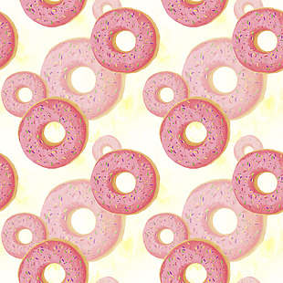 粉色甜甜圈卡通背景粉色素材