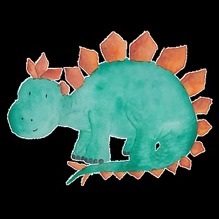 绿色手绘恐龙卡通恐龙透明素材