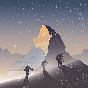 极限登山运动员插画